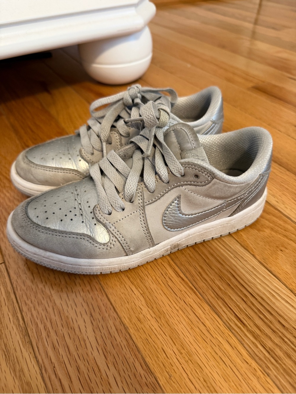 Nike Silver and Gray Low-Top Sneakers